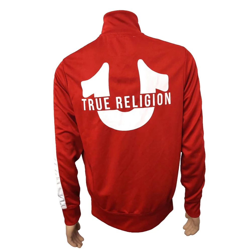 True Religion Brand Jeans Red & White Men's Sport Track Jacket Sz S NWOT